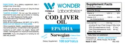 Label for Norwegian Cod Liver Oil
