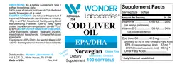 Label for Norwegian Cod Liver Oil