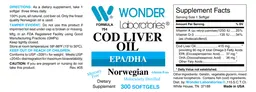 Label for Norwegian Cod Liver Oil