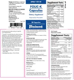 Label for Folic-K Capsules