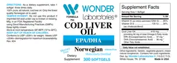 Label for Norwegian Cod Liver Oil