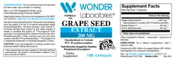 Label for Grape Seed Extract 200 mg