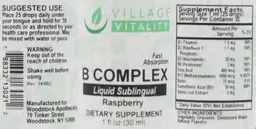Label for B Complex Liquid Sublingual Raspberry