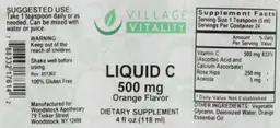 Label for Liquid C 500 mg Orange Flavor