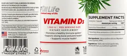 Label for Vitamin D3 1,000 IU