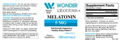 Label for Melatonin 5 mg