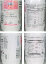 Label for Children's Complete Chewable Vitamins