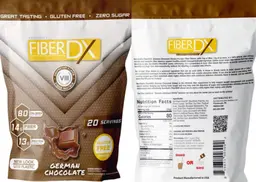 Label for BarnDad's FiberDX German Chocolate