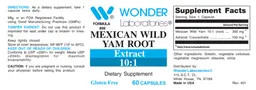 Label for Mexican Wild Yam Root