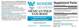 Label for Mexican Wild Yam Root