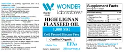 High Lignan Flaxseed Oil 1,000 mg