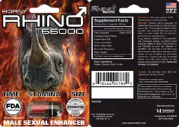 Label for Horny Rhino 66000
