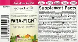 Label for Para-Fight Grain-Free Alcohol