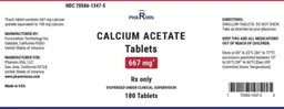 Label for Calcium Acetate 667 mg