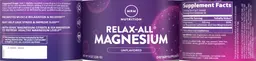 Label for Relax-ALL Magnesium Unflavored