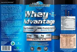 Label for Whey Advantage Chocolate