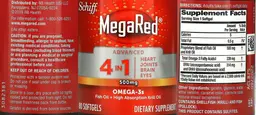Label for Advanced 4 In 1 Omega-3s 500 mg