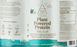 Label for Earthy Andy Plant Powered Protein Tahitian Vanilla