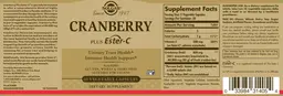 Label for Cranberry plus Ester-C