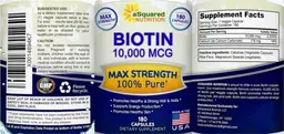 Label for Biotin 10,000 mcg