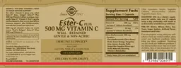 Label for Ester-C plus 500 mg Vitamin C