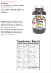 Label for Complete Vitamin Complex