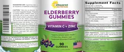 Label for Elderberry Gummies Vitamin C + Zinc