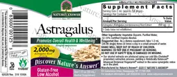 Label for Astragalus 2,000 mg