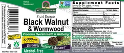 Label for Black Walnut & Wormwood 2,000 mg