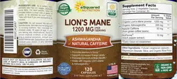 Label for Lion's Mane 1200 mg