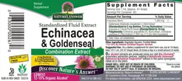 Label for Echinacea & Goldenseal Combination Extract