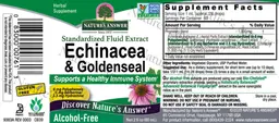 Label for Echinacea & Goldenseal Alcohol-Free