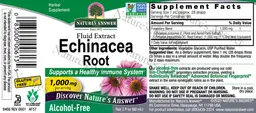 Label for Echinacea Root 1,000 mg Alcohol-Free