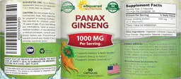 Label for Panax Ginseng 1000 mg