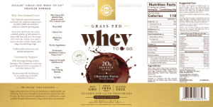 Label for Whey To Go Chocolate Flavor