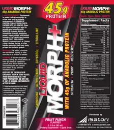 Label for Liquid Morph+ Fruit Punch