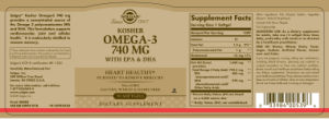 Label for Omega-3 740 mg