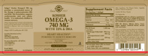 Label for Omega-3 740 mg