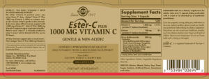 Label for Ester-C Plus 1000 mg Vitamin C