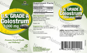 U.S. Grade A Colostrum 1000 mg