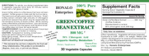 Green Coffee Bean Extract 800 mg