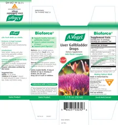 Label for A.Vogel Liver Gallbladder Drops