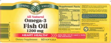 Label for All Natural Omega-3 Fish Oil 1200 mg