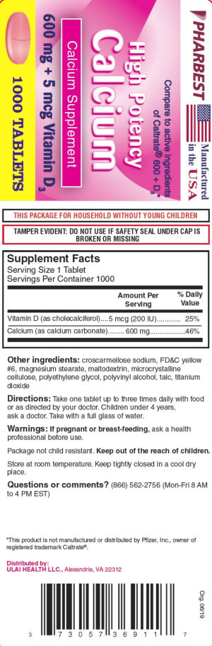 High Potency Calcium 600 mg + 5 mcg Vita