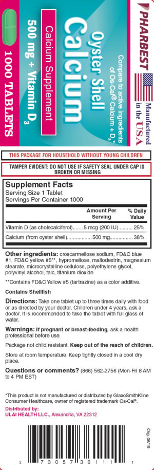 Oyster Shell Calcium 500 mg + Vitamin D3