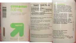 Label for Cinnamon 500 mg