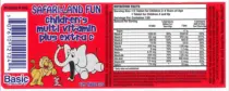 Label for Safari-Land Fun Children's Multi Vitamin Plus Extra C