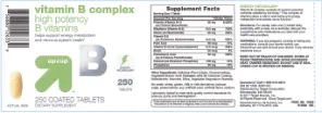 Label for Vitamin B Complex High Potency B Vitamins