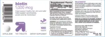 Label for Biotin 1,000 mcg