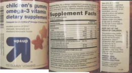 Label for Children's Gummy Omega-3 Vitamin